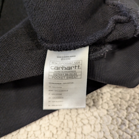 Carhartt WIP Pocket Sweat Crew Sweatshirt Black Size L - Picture 13 of 15
